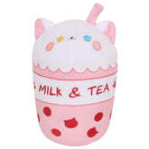 Weiße Katze Milch Teeflasche Plüschtiere Cartoon weiche Stoffpuppen Maskottchen Geburtstag Weihnachtsgeschenke